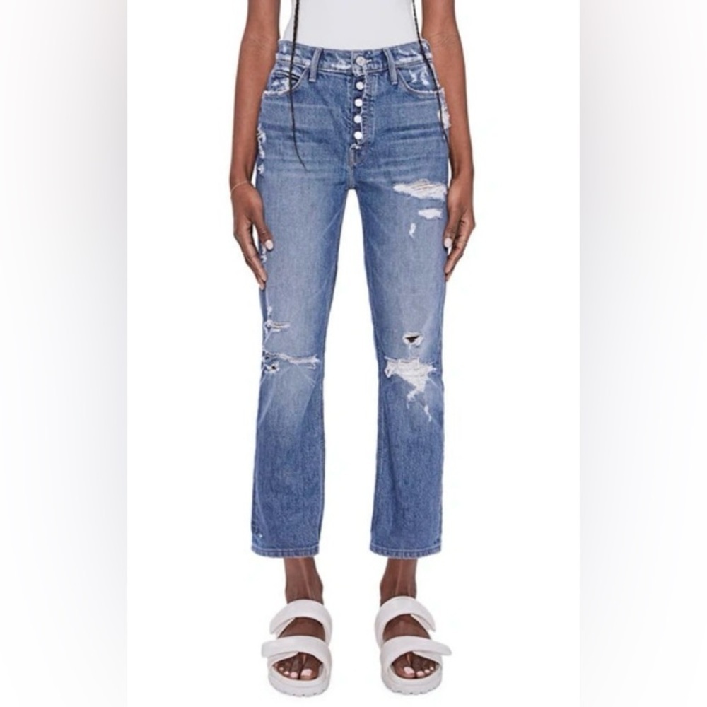 RARE MOTHER NWT The Mid Rise Fly Cut Dazzler in Walking on Stones—size 28